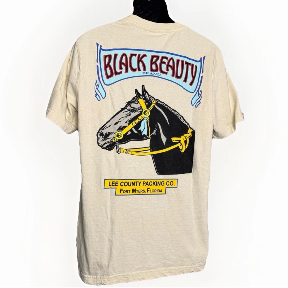 Rebel Vengeance Black Beauty Anna Sewell Vintage Inspired Cream Men’s Tee Sz L
